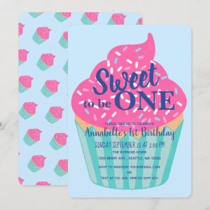 Sweet to be One Cupcake Kinder eerste verjaardag Kaart