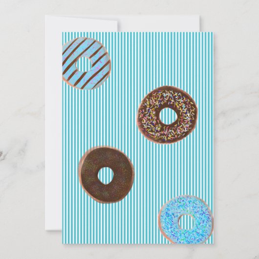 Sweet To Be One Donut Blue Boy Eerste Verjaardagsf Kaart (Achterkant)