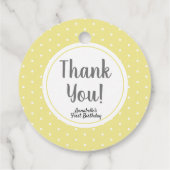 Sweet to be One Lemon Citrus Eerste Verjaardag Roz Bedankjes Labels (Achterkant)
