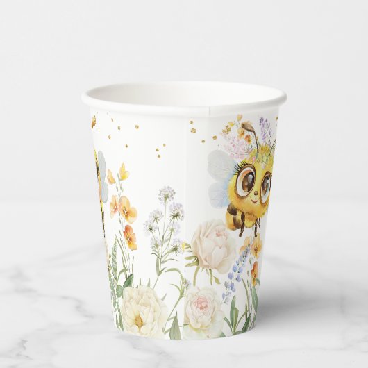 Sweet to Bee' Birthday Party Papieren Bekers (Rechts)