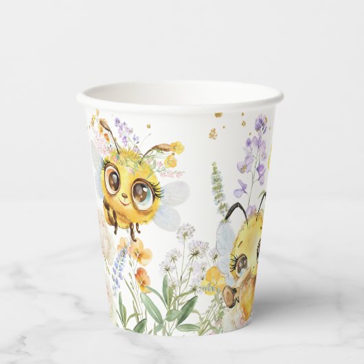 Sweet to Bee' Birthday Party Papieren Bekers (Voorkant)