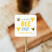 Sweet to Bee Een 1e Bijendag Verjaardagsfeest Vierkante Sticker