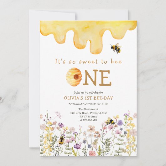 Sweet to Bee Een Schattige Honey Meisje Eerste Ver Kaart (Voorkant)