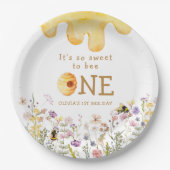 Sweet to Bee Een Schattige Honey Meisje Eerste Ver Papieren Bordje (Voorkant)