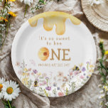 Sweet to Bee Een Schattige Honey Meisje Eerste Ver Papieren Bordje<br><div class="desc">♥ Schattige en leuk eerste verjaardagspapier borden! Met een bijenthema. Raadpleeg het collectie voor alle beschikbare objecten.</div>