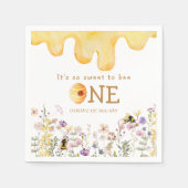 Sweet to Bee Een Schattige Honey Meisje Eerste Ver Servet (Voorkant)