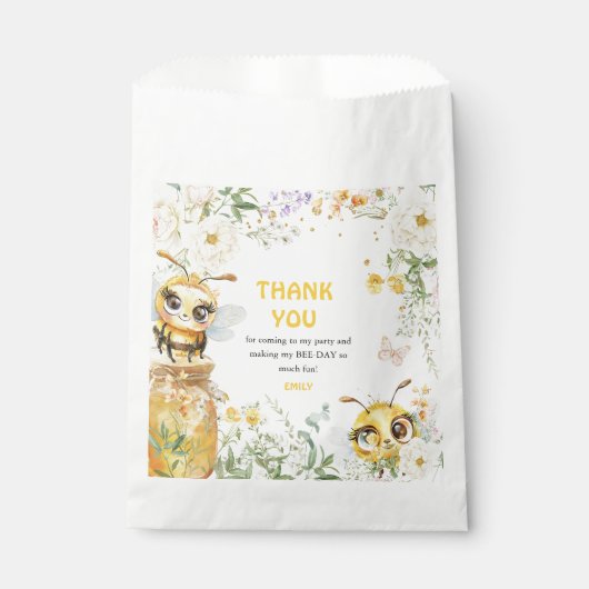 Sweet to Bee ONE' 1e Verjaardag Dank u Bedankzakje (Voorkant)