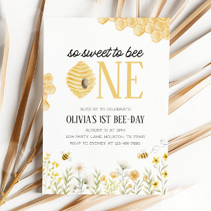 Sweet to Bee One Bee 1e verjaardag Uitnodiging