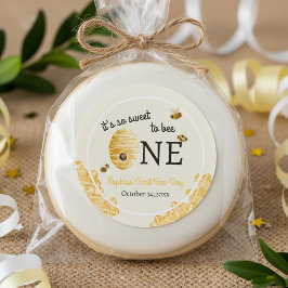 Sweet To Bee One First Birthday Bees Honeycomb Ronde Sticker