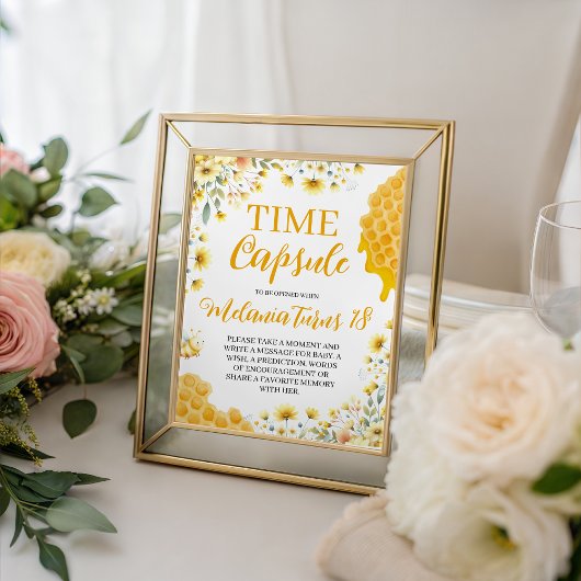 Sweet to Bee One First Birthday Invite Reclamebord Met Voetstuk