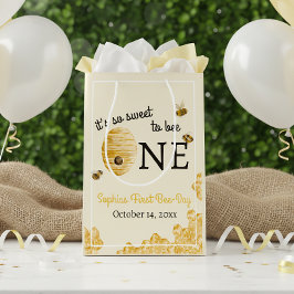 Sweet To Bee One First Birthday Watercolor Bees Medium Cadeauzakje