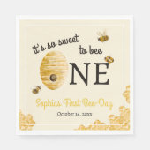 Sweet To Bee One First Birthday Watercolor Bees Servet (Voorkant)
