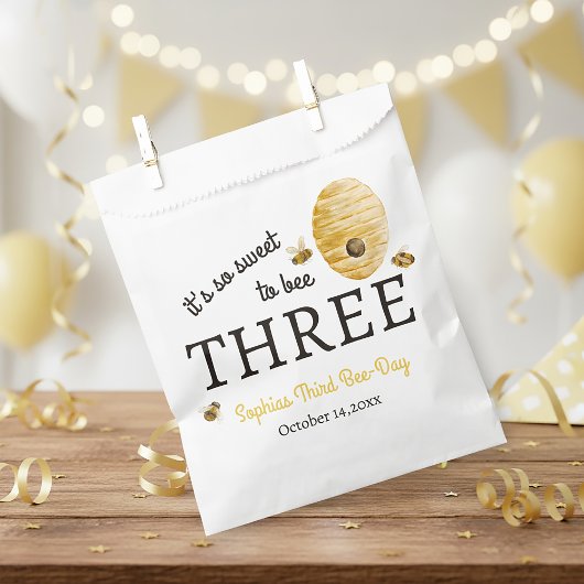 Sweet To Bee Three Third Birthday Bees Honeycomb Bedankzakje