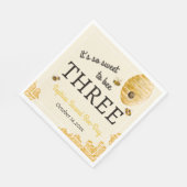Sweet To Bee Three Third Birthday Bees Honeycomb Servet (Hoek)