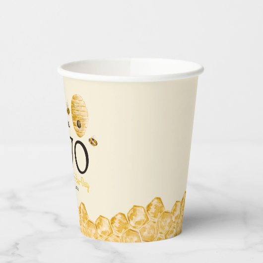 Sweet To Bee Two Second Birthday Bees Honeycomb Papieren Bekers (Links)