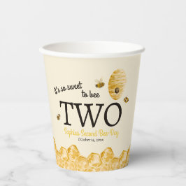 Sweet To Bee Two Second Birthday Bees Honeycomb Papieren Bekers