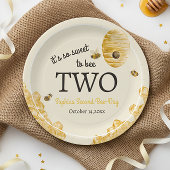 Sweet To Bee Two Second Birthday Bees Honeycomb Papieren Bordje