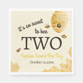 Sweet To Bee Two Second Birthday Bees Honeycomb Servet
