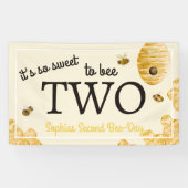 Sweet To Bee Two Second Birthday Bees Honeycomb Spandoek (Horizontaal)