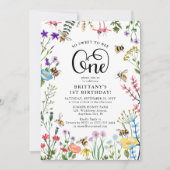 "Sweet-to-Bee" Wilde bloem en bloemBee 1e verjaard Kaart (Voorkant)