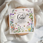 "Sweet-to-Bee" Wilde bloem en bloemBee 1e verjaard Servet