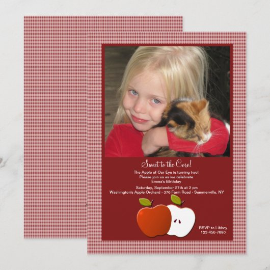 Sweet to the core foto uitnodiging (Voorkant / Achterkant)