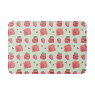 Sweet Toast and Strawberry Jam Pattern Badmat