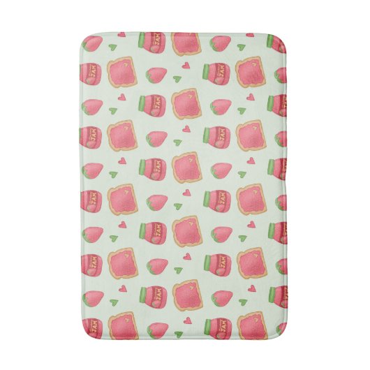 Sweet Toast and Strawberry Jam Pattern Badmat (Voorkant Verticaal)
