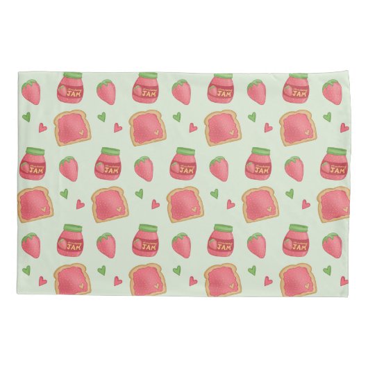 Sweet Toast and Strawberry Jam Pattern Kussensloop (Achterkant)