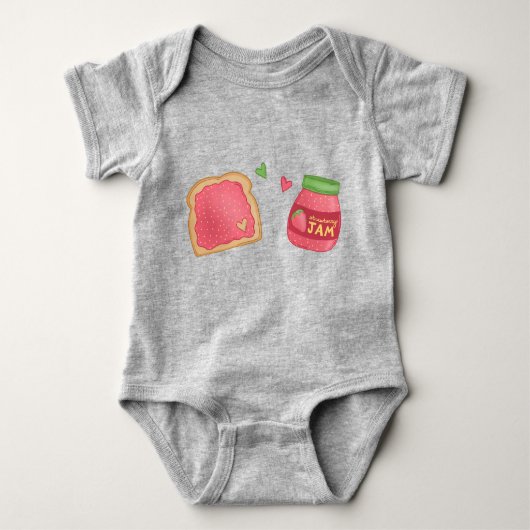 Sweet Toast en aardbeienjam Romper (Voorkant)
