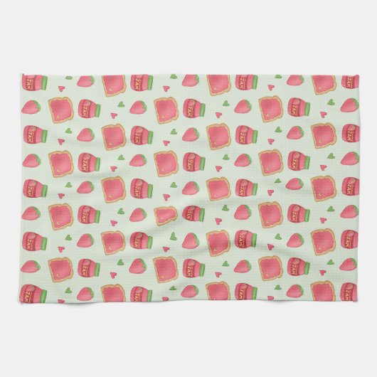 Sweet Toast en aardbeienjam Theedoek (Horizontaal)