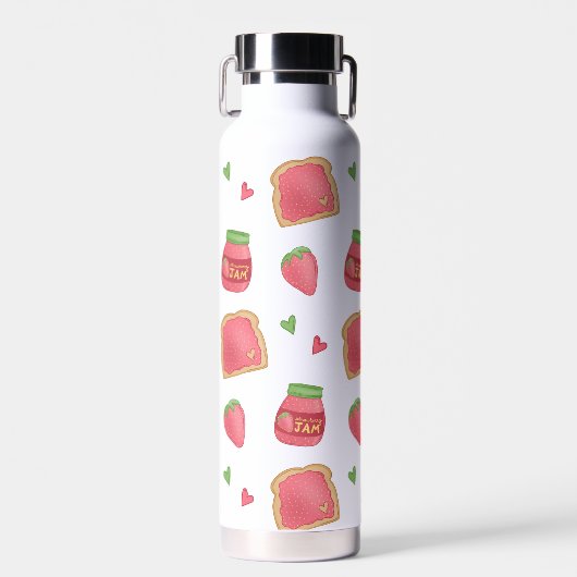 Sweet Toast en aardbeienjam Waterfles (Voorkant)