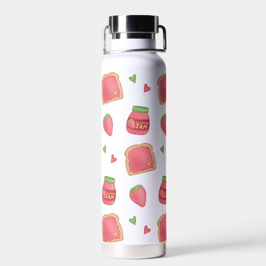 Sweet Toast en aardbeienjam Waterfles (Achterkant)