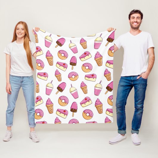 Sweet Tooth Dessert Pattern Fleece Deken (In situ)