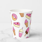 Sweet Tooth Dessert Pattern Papieren Bekers (Achterkant)