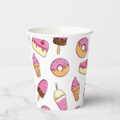 Sweet Tooth Dessert Pattern Papieren Bekers (Links)
