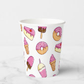 Sweet Tooth Dessert Pattern Papieren Bekers (Rechts)