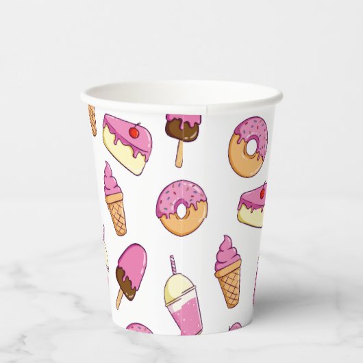 Sweet Tooth Dessert Pattern Papieren Bekers (Rechts)