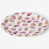 Sweet Tooth Dessert Pattern Papieren Bordje (Gekanteld)