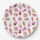 Sweet Tooth Dessert Pattern Papieren Bordje (Voorkant)