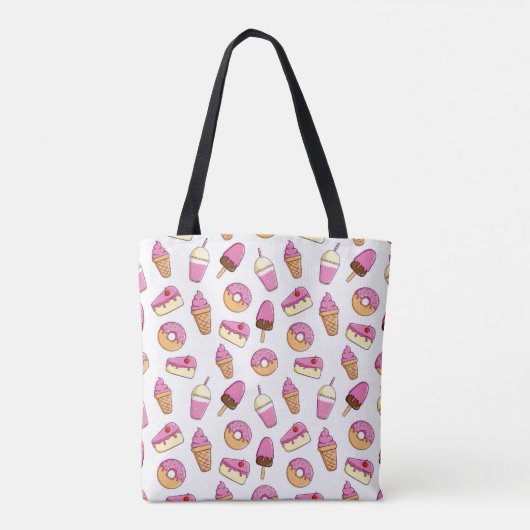 Sweet Tooth Dessert Pattern Tote Bag (Achterkant)