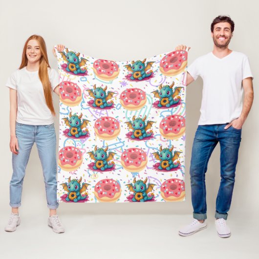 Sweet Tooth Dragon print Fleece Deken (In situ)