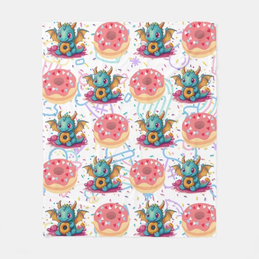 Sweet Tooth Dragon print Fleece Deken (Voorkant)