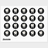 Sweet Tooth Funny Dental Pun Dark BG Ronde Sticker (Vel)