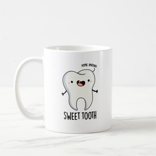 Sweet Tooth Funny Dental Pun Koffiemok (Links)