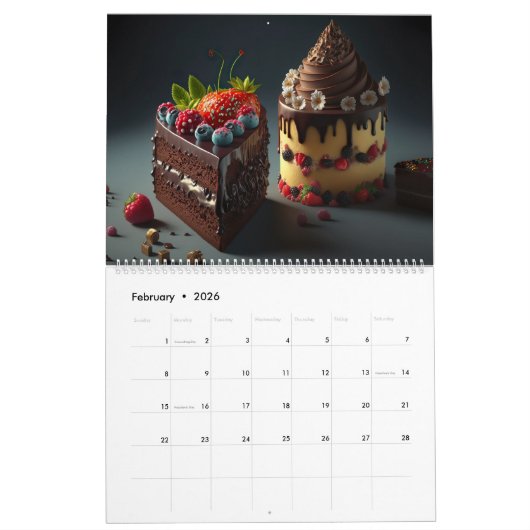Sweet Tooth, kleurrijke kake-desserts Kalender (Feb 2026)