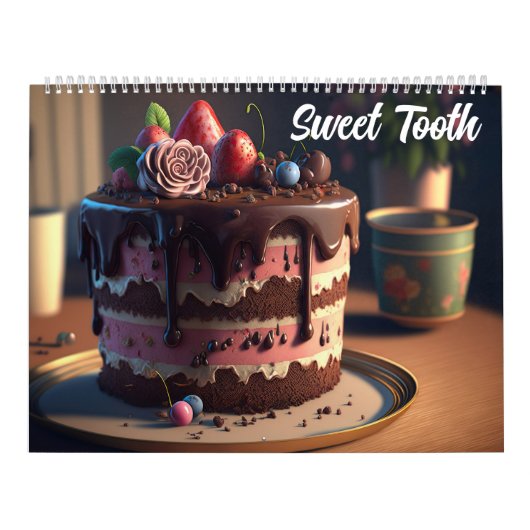 Sweet Tooth, kleurrijke kake-desserts Kalender (Hoes)