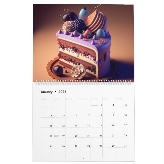 Sweet Tooth, kleurrijke kake-desserts Kalender (Jan 2026)