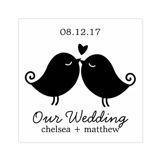 Sweet Tortelduifjes bruiloft Rubberstempel (Afrduk)