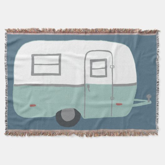 Sweet  Trailer Camper RV op diep blauw Deken (Voorkant)